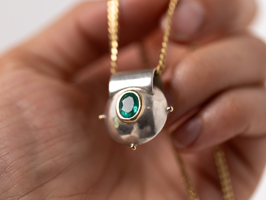 Bulla Amulet with Emerald