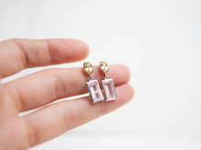 Load image into Gallery viewer, &quot;The Perfect Earring&quot; with Sapphire and Rose Quartz
