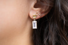 Load image into Gallery viewer, &quot;The Perfect Earring&quot; with Sapphire and Rose Quartz
